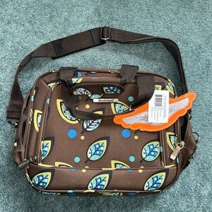 NWT Rockland Brown Leaf Carry On Bag Tote Luggage  Canvas 14”X5.5”X11.5"